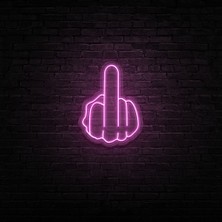 Honey Concept Orta Parmak Neon LED Duvar Yazısı Dekoratif Duvar Aydinlatmasi Gece Lambası