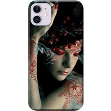 Hesaplı Dünya Apple iPhone 11 Kılıf Dövmeli Kız Baskılı Esnek TPU Silikon