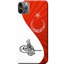 Hesaplı Dünya Apple iPhone 11 Pro Kılıf Tuğra Bayrak Baskılı Esnek TPU Silikon