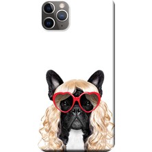 Hesaplı Dünya Apple iPhone 11 Pro Kılıf Peruklu Köpek Baskılı Esnek TPU Silikon