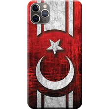 Hesaplı Dünya Apple iPhone 11 Pro Kılıf Türk Bayrağı Tasarım Baskılı Esnek TPU Silikon