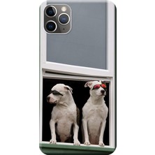 Hesaplı Dünya Apple iPhone 11 Pro Kılıf Artist Köpekler Baskılı Esnek TPU Silikon