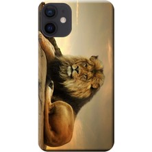 Hesaplı Dünya Apple iPhone 12 Mini Kılıf Aslan Baskılı Esnek TPU Silikon