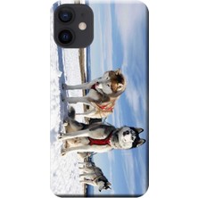 Hesaplı Dünya Apple iPhone 12 Kılıf Kızak Husky Eskimo Köpek Baskılı Esnek TPU Silikon