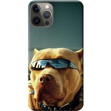 Hesaplı Dünya Apple iPhone 12 Pro Max Kılıf Gözlüklü Pitbull Baskılı Esnek TPU Silikon