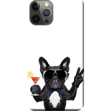 Hesaplı Dünya Apple iPhone 12 Pro Max Kılıf Kokteyl Parti Köpek Baskılı Esnek TPU Silikon