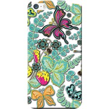 Hesaplı Dünya Apple iPhone 5/5S Kılıf Vektörel Floral Baskılı Esnek TPU Silikon