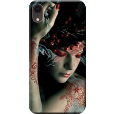 Hesaplı Dünya Apple iPhone XR Kılıf Dövmeli Kız Baskılı Esnek TPU Silikon