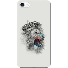 Hesaplı Dünya Apple iPhone 8 Kılıf Karakalem Aslan Baskılı Esnek TPU Silikon