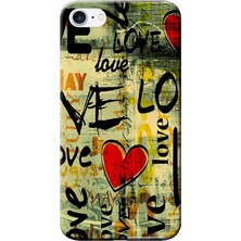 Hesaplı Dünya Apple iPhone 6 Plus Kılıf Kalp Love Grafiti Baskılı Esnek TPU Silikon