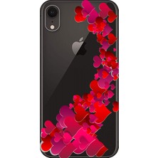 Hesaplı Dünya Apple iPhone XR Kılıf Kalp Cümbüşü Baskılı Esnek TPU Silikon