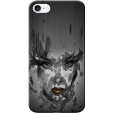 Hesaplı Dünya Apple iPhone 6 Plus Kılıf Sulu Boya Kadın Yüzü Baskılı Esnek TPU Silikon