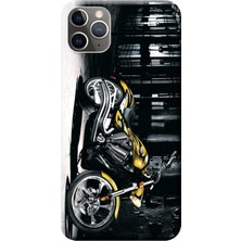 Hesaplı Dünya Apple iPhone 11 Pro Max Kılıf Motorsiklet Baskılı Esnek TPU Silikon
