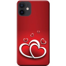 Hesaplı Dünya Apple iPhone 12 Kılıf Kalpler Baskılı Esnek TPU Silikon
