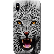 Hesaplı Dünya Apple iPhone X Kılıf Kızgın Leopar Baskılı Esnek TPU Silikon