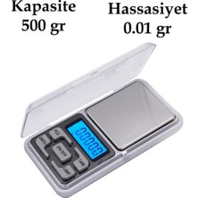 Dijital Hassas Elektronik Kuyumcu Cep Terazisi Tartı 500 gr /  0.1 gr