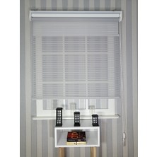 Serin Home Collection Açık Gri Yeni Sezon Çiftli Mekanizma Stor Tül ve Güneşlik