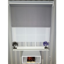 Serin Home Collection Koyu Gri Yeni Sezon Çiftli Mekanizma Stor Tül ve Güneşlik