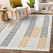 Eko Halı Arya 19 Siyah Beyaz Yıkanabilir Çift Taraflı Pamuk Kilim