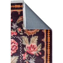 Eko Halı Antique 02 Siyah Yıkanabilir Kaymaz Taban Desenli Halı