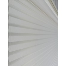 Serin Home Collection Krem Kalın Çizgili Yeni Sezon Çiftli Mekanizma Stor Tül ve Güneşlik