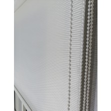 Serin Home Collection Beyaz Ince Çizgili Yeni Sezon Çiftli Mekanizma Stor Tül ve Güneşlik