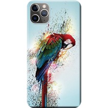 Hesaplı Dünya Apple iPhone 11 Pro Kılıf Renkli Papağan Baskılı Esnek TPU Silikon