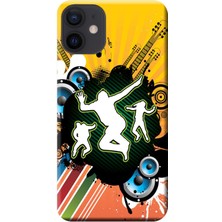 Hesaplı Dünya Apple iPhone 12 Kılıf Müzik Vektör Baskılı Esnek TPU Silikon