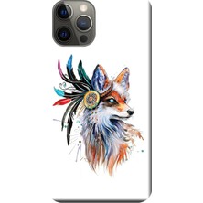 Hesaplı Dünya Apple iPhone 12 Pro Kılıf Süslü Tilki Ruhu Baskılı Esnek TPU Silikon