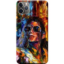Hesaplı Dünya Apple iPhone 11 Pro Max Kılıf Renkli Michael Jackson Baskılı Esnek TPU Silikon