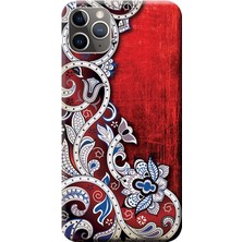 Hesaplı Dünya Apple iPhone 11 Pro Max Kılıf Vektörel Çiçek Baskılı Esnek TPU Silikon