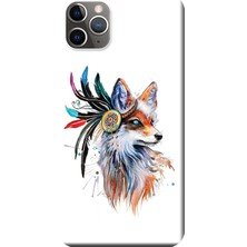 Hesaplı Dünya Apple iPhone 11 Pro Max Kılıf Süslü Tilki Ruhu Baskılı Esnek TPU Silikon