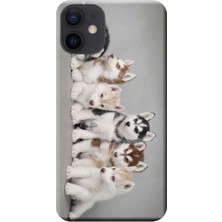 Hesaplı Dünya Apple iPhone 12 Mini Kılıf Husky Eskimo Köpekler Baskılı Esnek TPU Silikon