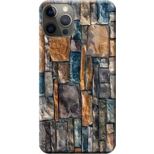 Hesaplı Dünya Apple iPhone 12 Pro Max Kılıf Taş Duvar Baskılı Esnek TPU Silikon