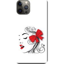 Hesaplı Dünya Apple iPhone 12 Pro Kılıf Kurdeleli Kız Baskılı Esnek TPU Silikon