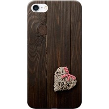 Hesaplı Dünya Apple iPhone 8 Kılıf Ahşam Fon Hediye Kalp Baskılı Esnek TPU Silikon