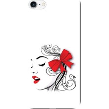 Hesaplı Dünya Apple iPhone 8 Kılıf Kurdeleli Kız Baskılı Esnek TPU Silikon