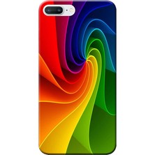 Hesaplı Dünya Apple iPhone 8 Plus Kılıf Renk Paleti Baskılı Esnek TPU Silikon