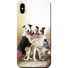 Hesaplı Dünya Apple iPhone XS Max Kılıf Sevimli Köpekler Sarılma Baskılı Esnek TPU Silikon