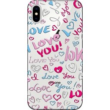 Hesaplı Dünya Apple iPhone XS Max Kılıf Love You Baskılı Esnek TPU Silikon