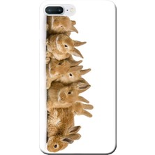 Hesaplı Dünya Apple iPhone 8 Plus Kılıf Tavşanlar Baskılı Esnek TPU Silikon