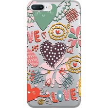 Hesaplı Dünya Apple iPhone 8 Plus Kılıf Love Vektor Baskılı Esnek TPU Silikon