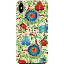Hesaplı Dünya Apple iPhone XS Max Kılıf Vektörel Çiçek Baskılı Esnek TPU Silikon