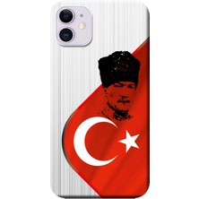Hesaplı Dünya Apple iPhone 11 Kılıf Atatürk Bayrak Baskılı Esnek TPU Silikon