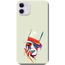 Hesaplı Dünya Apple iPhone 11 Kılıf Kadın Yüzü Renkli Baskılı Esnek TPU Silikon