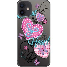 Hesaplı Dünya iPhone 12 Mini Kılıf Sersus Heart Baskılı Esnek Tpu SILIKON1292