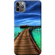 Hesaplı Dünya Apple iPhone 11 Pro Kılıf Deniz İskele Baskılı Esnek TPU Silikon