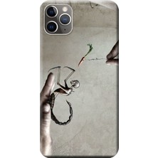 Hesaplı Dünya Apple iPhone 11 Pro Kılıf İskelet Akrep Baskılı Esnek TPU Silikon