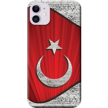Hesaplı Dünya Apple iPhone 11 Kılıf Türk Bayrağı Tasarım Baskılı Esnek TPU Silikon