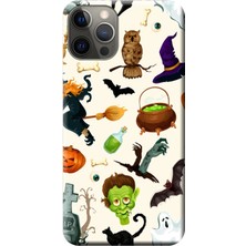 Hesaplı Dünya Apple iPhone 12 Pro Kılıf Halloween Baskılı Esnek TPU Silikon